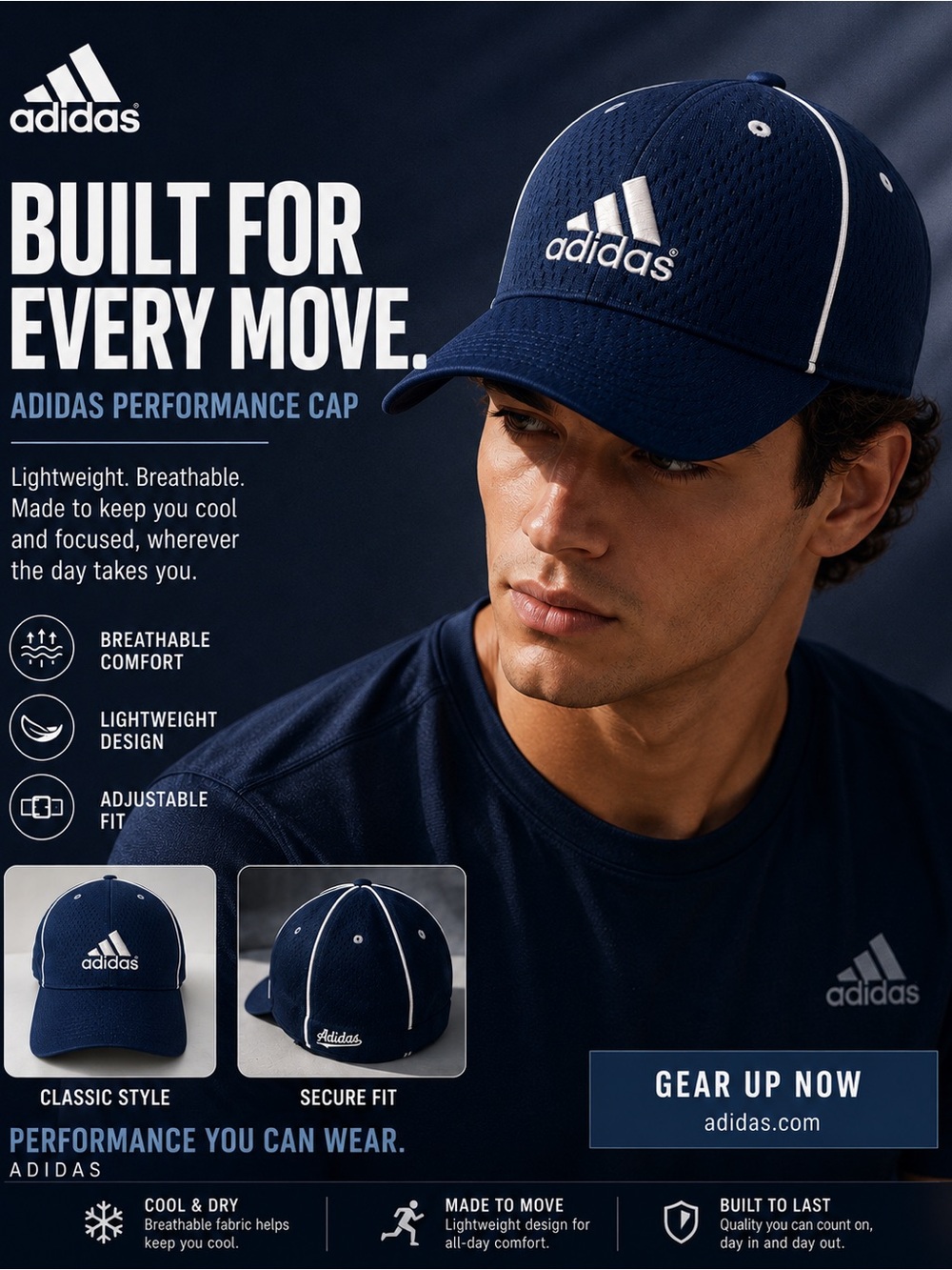 adidas Navy Cap with White Accents